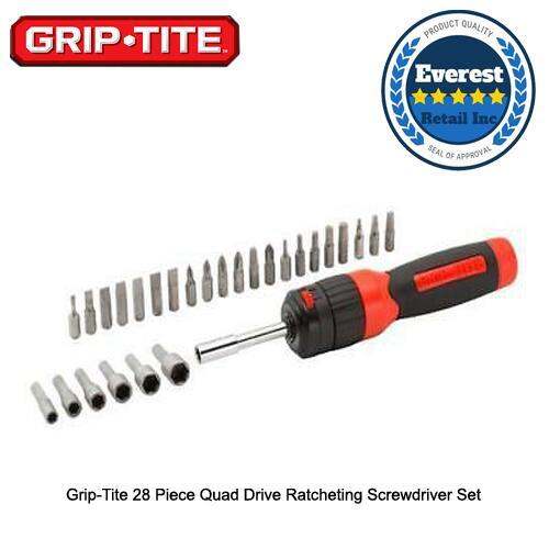 GripTite 28 Piece Quad Drive Ratcheting Screwdriver Set Lazada PH