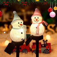 Solar Christma Garden Lights Snowman Decoration Lights Waterproof Led Light Outdoor Landscape Solar Lighting Xmas Kids Gifts