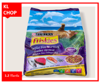 อาหารแมว friskies รวมมิตรปลาทะเล โปรตีนสูงช่วยเสริมสร้างกล้ามเนื้อให้แข็งแรง โอเมก้า3&amp;6 เพื่อให้ผิวหนัง สุขภาพดีและมีขนที่เงางาม 1.2kg