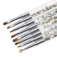 Nail Art Crystal Pens Sequin Bar Nail Brush Set Acrylic Nail Art UV Gel Carving Brush Glitter Pen Beauty Manicure Brush Pen