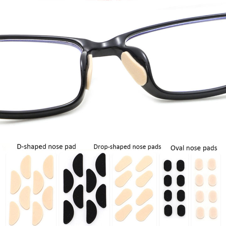 แผ่นรองจมูก-eva-แบบกาวแผ่นแก้วติดจมูก4คู่แผ่นปิดจมูกบางๆสีขาวกันลื่นอุปกรณ์เสริมแว่นตาแว่นตา