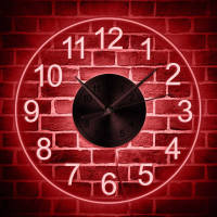 Arabic Numerals LED Illuminated Wall Clock Vintage Decorative Acrylic Round Wall Hanging Watch Home Decor Night Light Horologe