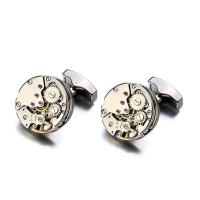 ร้อนนาฬิกาเคลื่อนไหว Cufflinks สำหรับ Immovable สแตนเลส Steampunk เกียร์นาฬิกากลไก Cuff Links สำหรับบุรุษ Relojes Gemelos