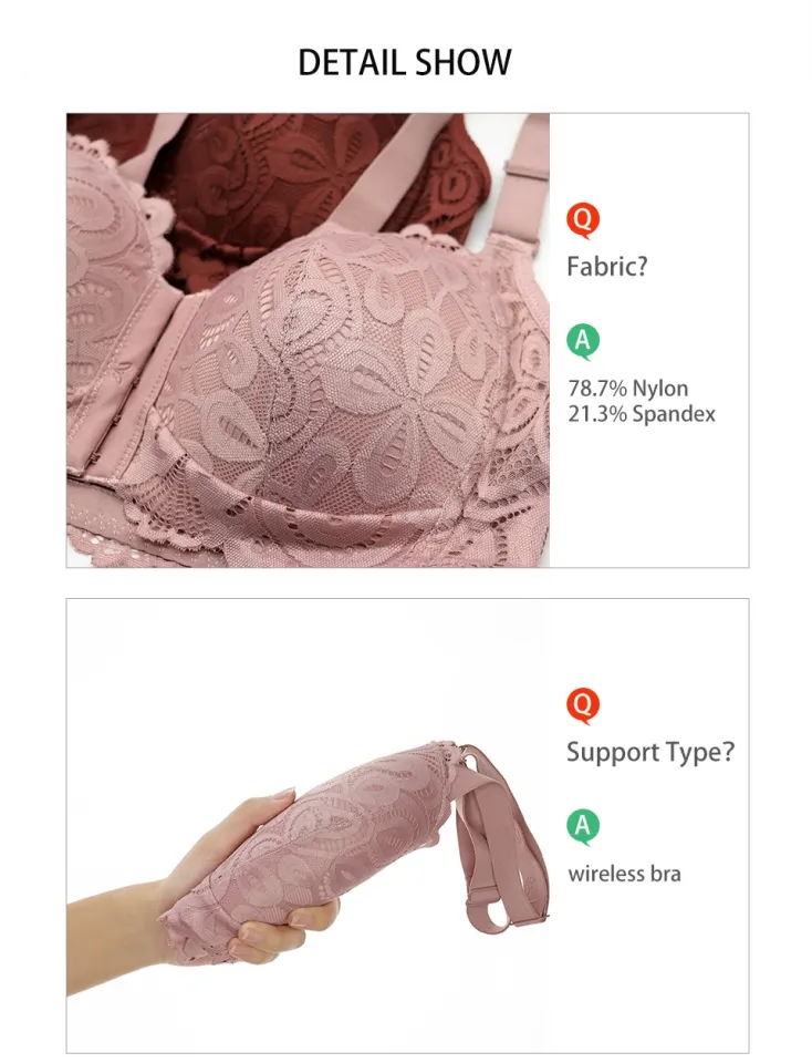FallSweet Sexy Front Closure Bra Plus Size Lace Women's Underwear