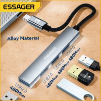 Essager 4 In 1 USB C USB ฮับ USB 2.0ความเร็วสูงรางช่องยูเอสบีอเนกประสงค์สำหรับคอมพิวเตอร์แล็ปท็อปสำนักงานฮับประเภท C