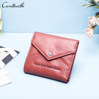 TOP☆CONTACTS Genuine Leather Wallet Women Short Rfid Designer Female Purse Zipper Card Holder Ladies Money Bag Coin Pocket Leather