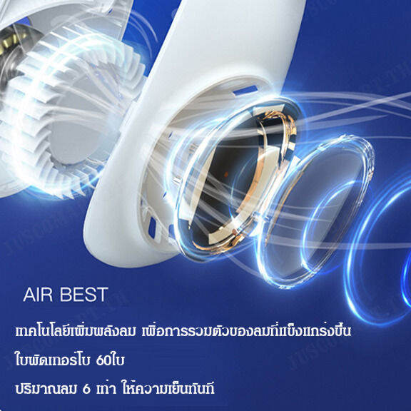 juscomart-พัดลมคอแบบใหม่ที่ไม่มีใบพัด-พกพา-แสดงหมายเลขจอแสดงผล-พัดลมคอเล็กๆสำหรับคนขี้เกียจ