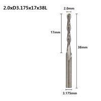 Xcan 10ชิ้น3.175มิลลิเมตรก้านบอล End Mill ชุดคาร์ไบด์2ขลุ่ยเกลียวเราเตอร์บิต Cnc แกะสลักตัดกัด