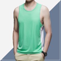 [COD] 2022 mens ice silk seamless vest quick-drying sleeveless T-shirt wide shoulders summer fitness sports tight undershirt