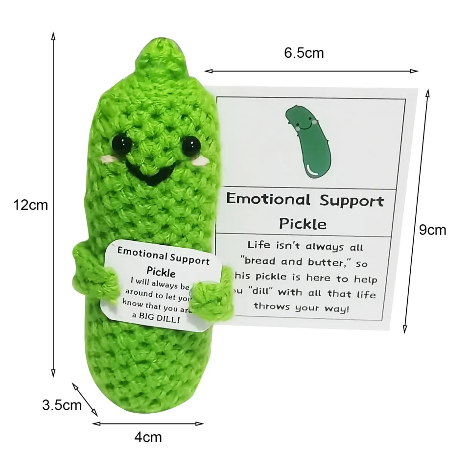 Emotional support pickle, crochet positive pickle, crochet items, ornaments  gifts, cute funny yarn crochet ornaments, gifts for family/colleague/frien