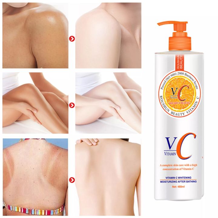 โลชั่นวิตามินซี-roushun-vitamin-c-body-lotion-สารสกัดวิตามินซีเข้มข้น-บำรุงผิวขาวกระจ่างใส-ชุ่มชื้นยาวนาน-ให้ผิวเรียบเนียน