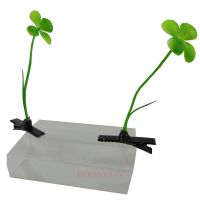 2Pcs Hair Clip Four-Leaf Clover Hairpin Plants Show Cute Artifact Seedling Hairpin Long Grass Weird Cartoon Headdress Flower