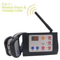 2 In 1 Pet Dog Wireless Fence Training Collar Outdoor Electric Pet Containment System Waterproof Reflective E Collar Harmless