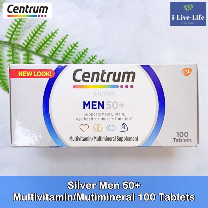 เซนทรัม-silver-men-50-multivitamin-mutimineral-100-tablets-centrum-วิตามินและแร่ธาตุรวม-สำหรับผู้ชายวัย-50-ปีขึ้นไป