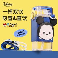 Original- Disney Childrens Tritan Water Cup High Temperature Resistant Student Food-Grade Direct Drink Cup Large-Capacity Straw Cup For Children