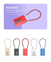 Portable Travel Security Lock Heavy-duty Padlock Metal Luggage Lock Mini Box Padlock Password Travel Lock