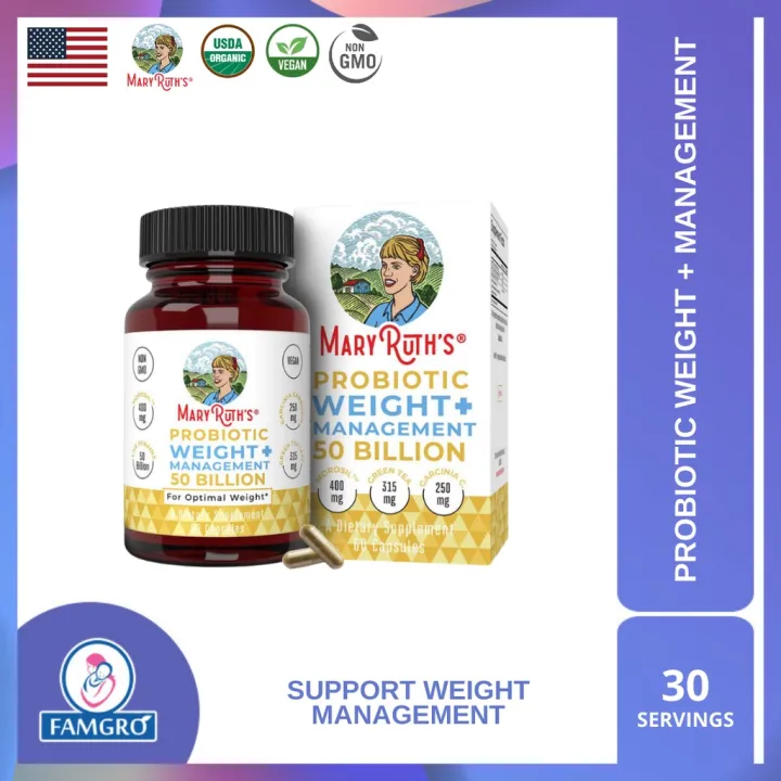 EXPIRATION SEPT 2022 Mary Ruth VEGAN Probiotic Weight Management 60