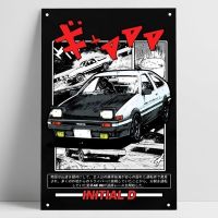 โปสเตอร์โปสเตอร์โลหะอนิเมะสุดเท่ห์ Ae86 Initial D ป้ายดีบุกผับบาร์โปสเตอร์บ้านศิลปะบนผนังตกแต่งขนาด20*30ซม.