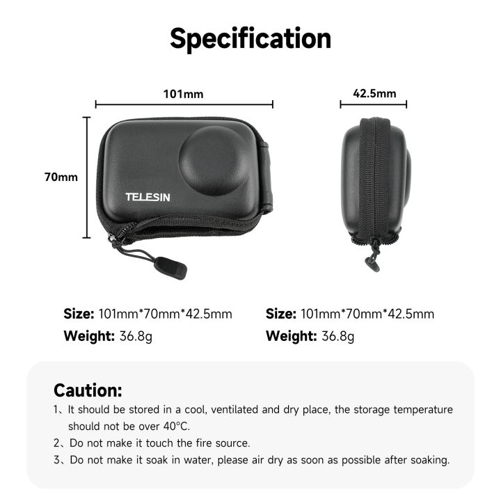 esin-mini-bag-สำหรับ-dji-osmo-action-3กระเป๋าถือกล่องเก็บของกันน้ำสำหรับ-dji-action-3อุปกรณ์เสริม