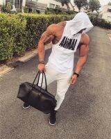 Men Fitness Hoodies Pocket Leisure Tank Tops Sleeveless Bodybuilding Tee Shirt Fashion hoodie sweatshirt Male summer Sportswear