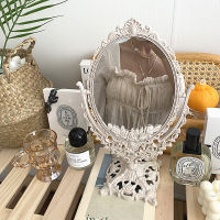 Oval Mirror Vintage Mirror Handhold Mirror Makeup Mirror Rotating Makeup Mirror European Style Makeup Mirror