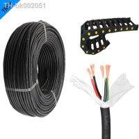 ♗▫┋ 5Meters TRVV Heat resistant cable 26/24/22AWG 2/3/4/5/6/7/8 cores control signal copper wire Drag Chain Flexible cable black PVC