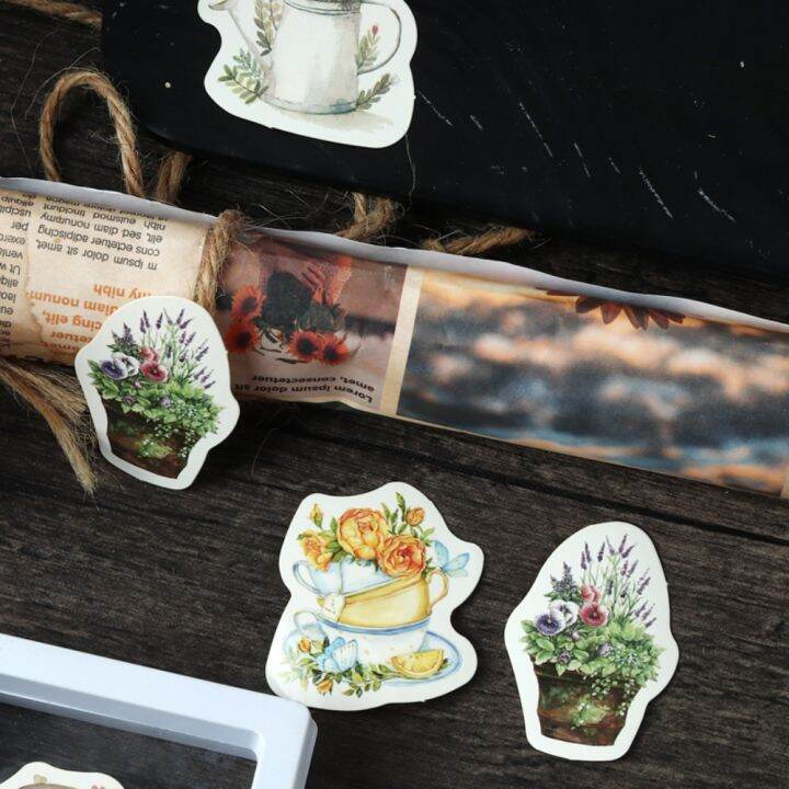 mr-paper-1-style-46pcs-box-vintage-plant-sticker-creative-beauty-flower-hand-account-material-decorative-stationery-sticker