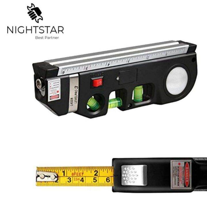 laser-level-horizon-vertical-measure-8ft-aligner-standard-and-metric-rulers-multipurpose-measure-level-laser-black