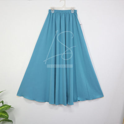 Long skirt สีใหม่มาเพิ่ม กระโปรงผู้หญิง ทรงบาน ใส่แล้วพริ้ว เนื้อผ้าบางเบา กระโปรงยาว เอวยางยืด สั่งตัดความยาวได้ SK-A105