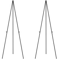 2 Pack Wedding Sign Display with Bag Foldable Portable Stand Adjustable Metal Easel Tripod Black