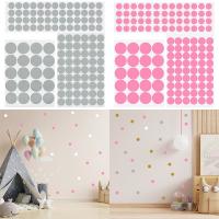 3/4/5cm Gold/Gray/Pink/White Polka Dots Wall Sticker For Kids Room Wall Mural DIY PVC Circles Nursery Home Wallpaper Decals Stickers