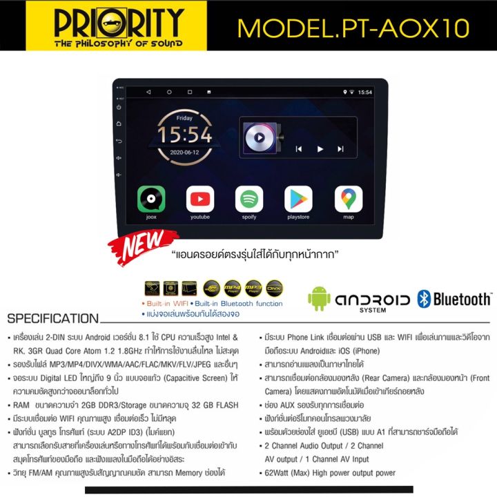 priority-aox10-จอแอนดรอยติดรถยนต์-10นิ้ว-toyota-revo-cpu-4core-2-32-จอfull-hd-ระบบไมค์แยกชิ้น-ใช้งานปุ่ม-บนพวงมาลัยได้