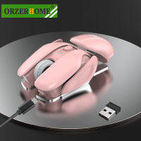 ORZERHOME 2.4กิกะเฮิร์ตซ์ปรับเมาส์ไร้สายแบบชาร์จ USB คอมพิวเตอร์สีชมพูเมาส์1600จุดต่อนิ้วเหมาะกับการทำงานแบบพกพา Gamer อุปกรณ์เสริม