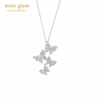 Miniglam Lady Butterfly Pendant Necklace (Silver) สร้อยคอจี้คริสตัลรูปผีเสื้อสีเงิน ชุบทองคำขาว