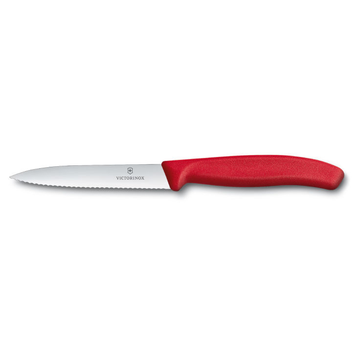 Victorinox มีดครัว Kitchen Knives - Paring Knife Swiss Classic, Wavy 10 cm, Red (6.7731)