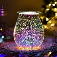 ETX3D Glass Aroma Electric Wax Melt Burner Scent Aroma Fragrance Lamp Night Light Glass Electric Aroma Diffuser Fres