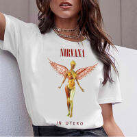 【Fashion】 ฤดูร้อนใหม่   ผ้าฝ้ายลำลองเสื้อยืดฤดูร้อนcamiseta Nirvana เสื้อยืดสีขาวสไตล์วินเทจเสื้อคู่รักชายหญิง  แฟชั่นสตรีท แฟชั่นแขนสั้นผ้าฝ้าย Shirt Tops