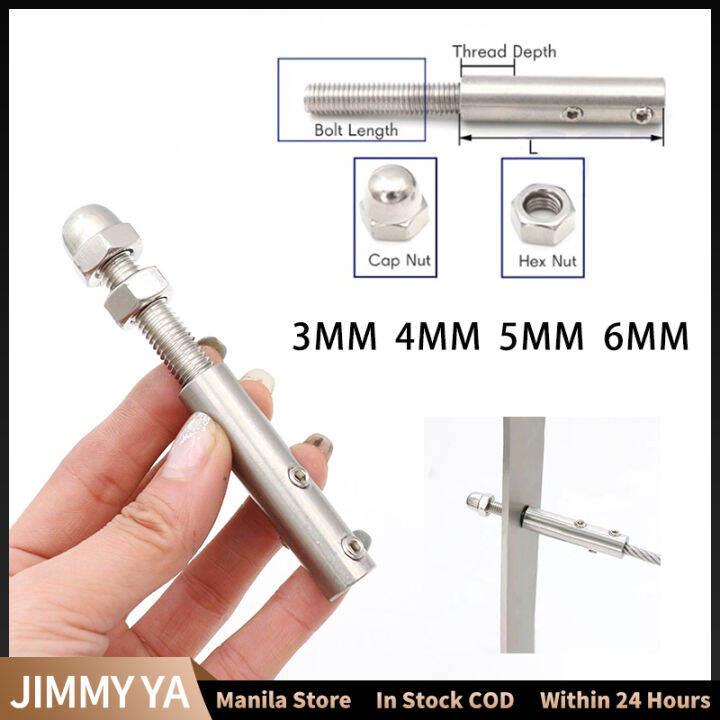 Wire Rope Stud Tension End Joint Fitting 3/4/5/6 mm Threaded with