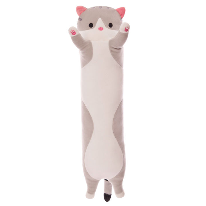 110เซนติเมตรสร้างสรรค์น่ารักแมวของเล่นตุ๊กตาหมอนยาวแมวตุ๊กตาของเล่นสาวนอนกับตุ๊กตายัดของเล่น