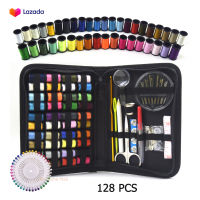 【จัดส่งที่รวดเร็ว】กล่องเครื่องมือเย็บผ้า 29/43/128/206 Pcs/Set Travel Sewing Box Kit Sewing Thread Stitches Knitting Needles Tools Cloth Buttons Craft Scissor Home Organizer Sewing Kit Case Needle Thread