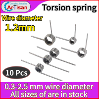 สปริงทอร์โซน่า10ชิ้นสปริงแรงบิดแข็งแรงชนิด V ขนาด1.2มม. เส้นผ่านศูนย์กลางภายนอก6-12มม. เส้นผ่านศูนย์กลาง60/90/120/180องศาแรงบิดรูปตัววีตามสกรูตะปู