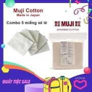 Bông Muji cotton nguyên chất 5 miếng, bông gòn chiết lẻ