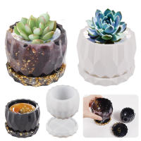 Diamond Surface Storage Box Mold Round Succulent Pot Silicone Mold Silicone Succulent Pot Mold DIY Storage Box Mold Round Succulent Pot Mold