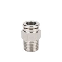 ท่อนิวเมติก4 6 8 10 12 16Mm OD 1/8 "1/4" 3/8 "1/2" NPT ตัวผู้นิวเมติก304สแตนเลสในตัวปล่อยหัวต่อคอมพิวเตอร์ LQD3731ส่วนการแข่งขัน Compon