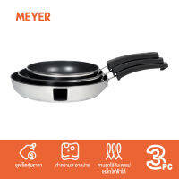 MEYER KITCHEN HACKS 3PC FRYPAN SET ชุดกระทะสแตนเลสสตีลทรงตื้น 3 ชื้น ขนาด 22 - 26 - 30 ซม. (78310-T)