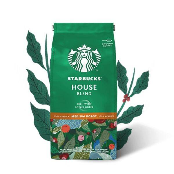 Starbucks HOUSE BLEND Medium Roast Ground Coffee Bag 200g x1 100