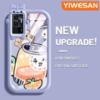 YIWESAN เคสสำหรับ VIVO V23E 4G V23E 5G เคส Y75การ์ตูนหมีฤดูร้อนกล้องมอนสเตอร์น้อยน่ารักนิ่มสำหรับเลนส์เคสโทรศัพท์แบบใสปลอกซิลิโคนเคสป้องกันความคิดสร้างสรรค์โปร่งใสกันกระแทก