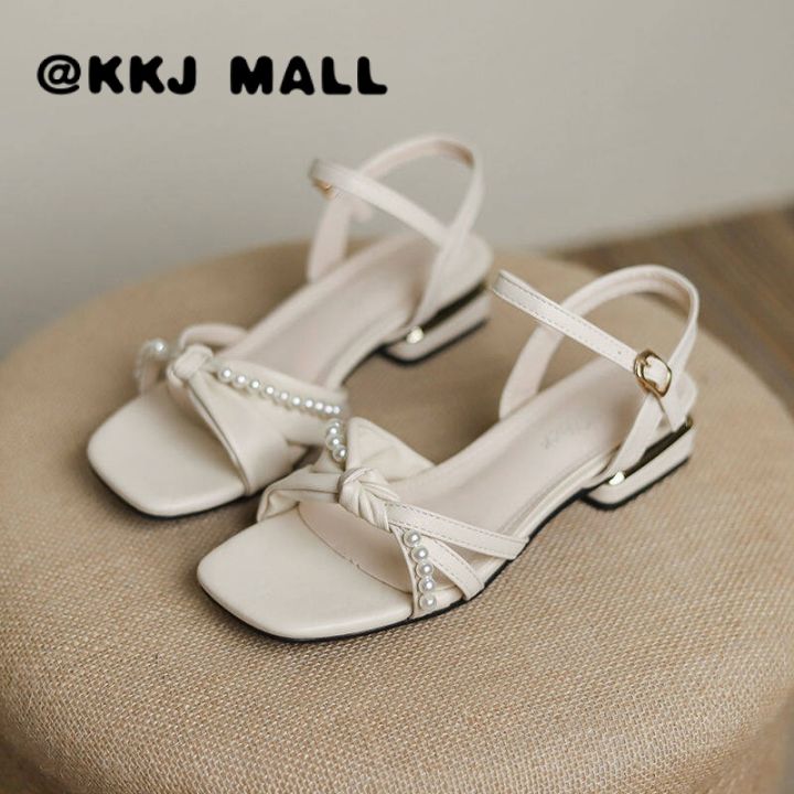 kkj-mall-ladies-shoes-2022-summer-new-french-small-heel-sandals-women-korean-fashion-flat-shoes-roman-low-heel-womens-shoes