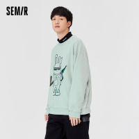 Semir เสื้อสเวตเตอร์แบรนด์ทันสมัยสำหรับผู้ชาย,เสื้อฮู้ดทรงหลวมขนาดใหญ่คอกลมใหม่ฤดูใบไม้ร่วงปี2021เสื้อฮู้ดสีดำเทรนด์