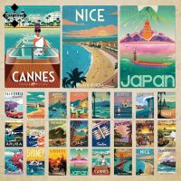 Holiday Scenic Spot Tin Plate Vintage Wall Art Metal Sign Tin Plaques Different Places for Home for Club Decorations Metal Decor(Contact seller, free custom pattern)